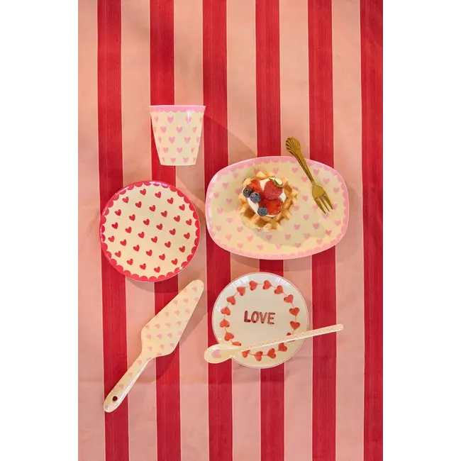 RICE PETITE ASSIETTE PLATE RICE - COEURS ROUGE