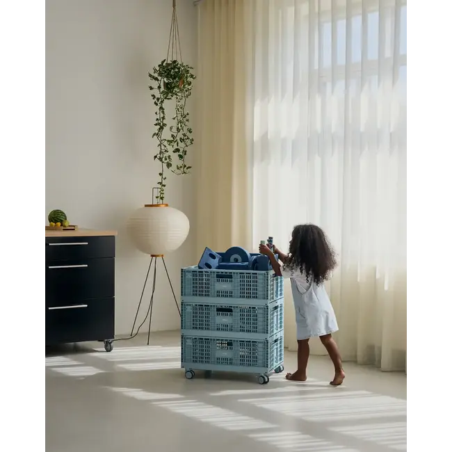 MODU PILE DE 3 CAISSE DE STOCKAGE SUR ROULETTES MODU - SKY BLUE