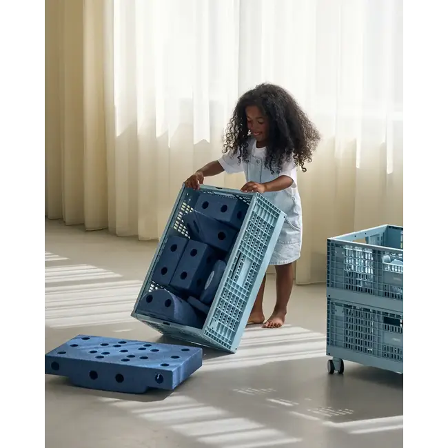 MODU PILE DE 3 CAISSE DE STOCKAGE SUR ROULETTES MODU - SKY BLUE