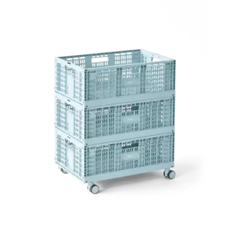 MODU PILE DE 3 CAISSE DE STOCKAGE SUR ROULETTES MODU - SKY BLUE
