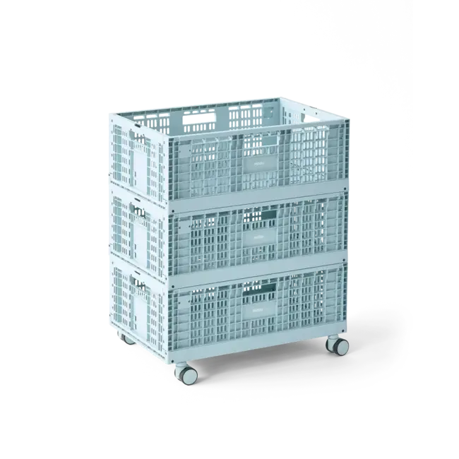 MODU PILE DE 3 CAISSE DE STOCKAGE SUR ROULETTES MODU - SKY BLUE