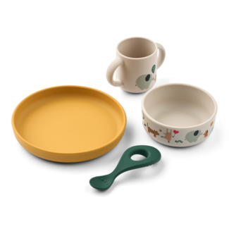 LIEWOOD COFFRET VAISSELLE 4 PIÈCES EN SILICONE VIVI - AROUND THE WORLD