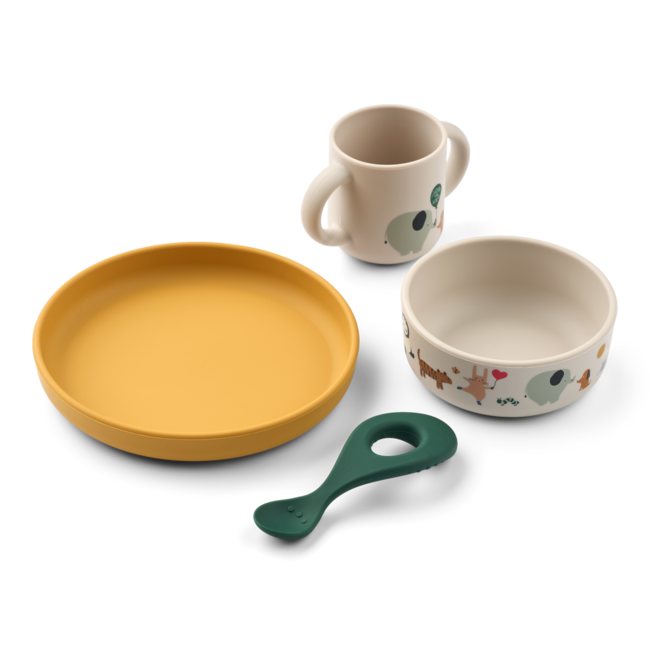 LIEWOOD COFFRET VAISSELLE 4 PIÈCES EN SILICONE VIVI - AROUND THE WORLD