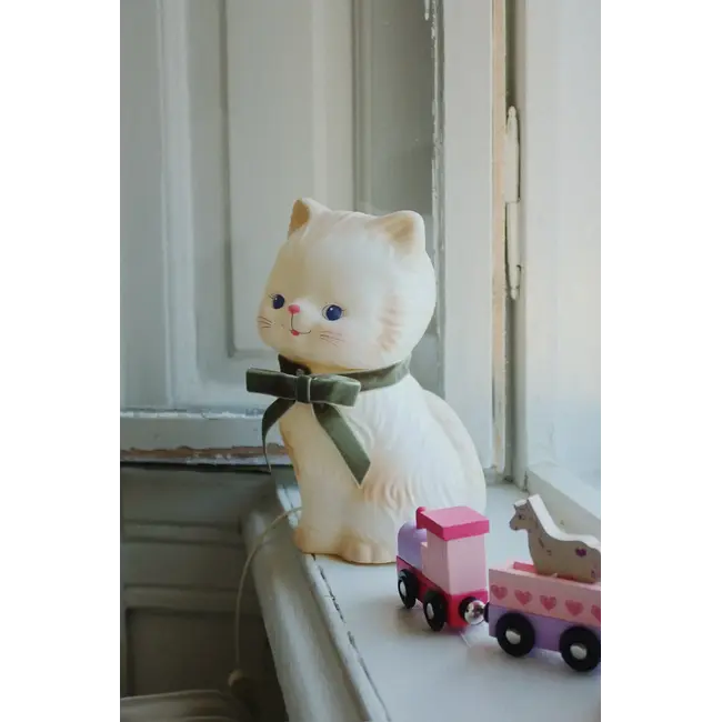 KONGES SLOJD LAMPE CHAT NOEUD VELOURS VERT