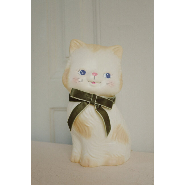 KONGES SLOJD LAMPE CHAT NOEUD VELOURS VERT