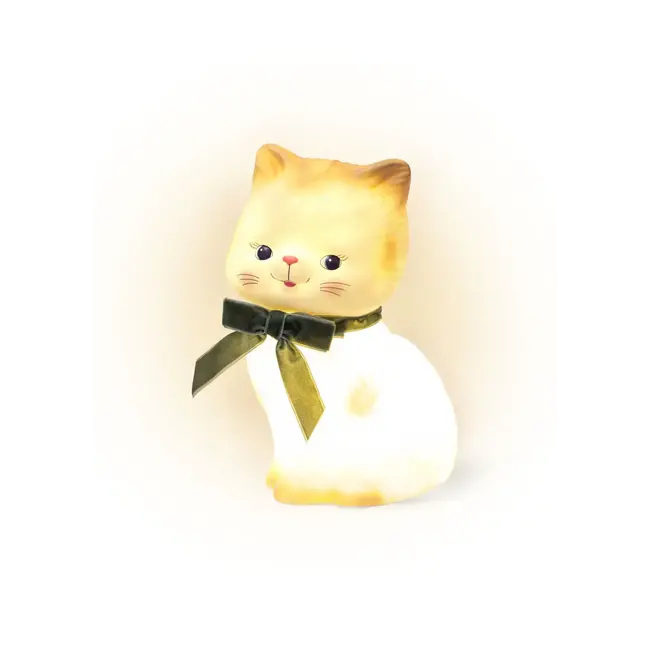 KONGES SLOJD LAMPE CHAT NOEUD VELOURS VERT