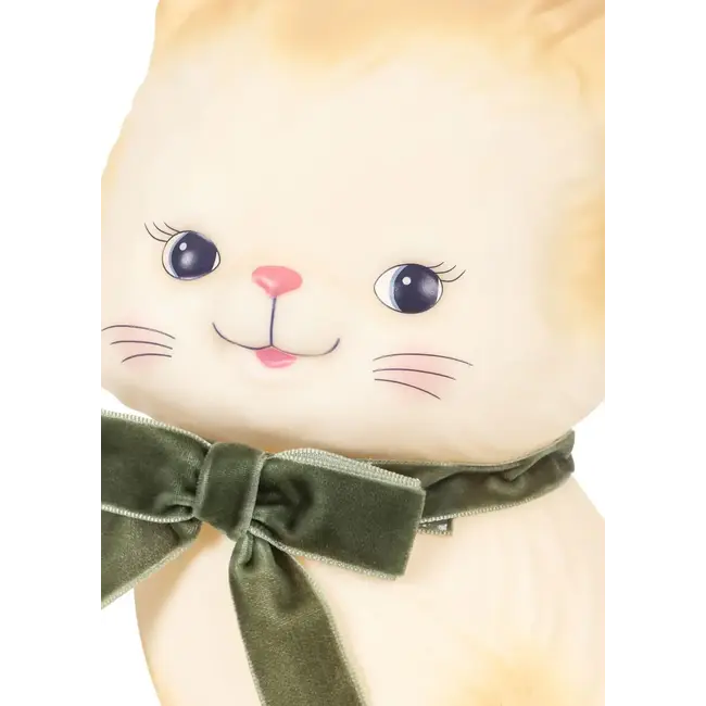 KONGES SLOJD LAMPE CHAT NOEUD VELOURS VERT