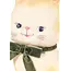 KONGES SLOJD LAMPE CHAT NOEUD VELOURS VERT