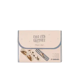 KONGES SLOJD BOITE DE 24 PANSEMENTS "KISS AND COMFORT" BLUE MIX