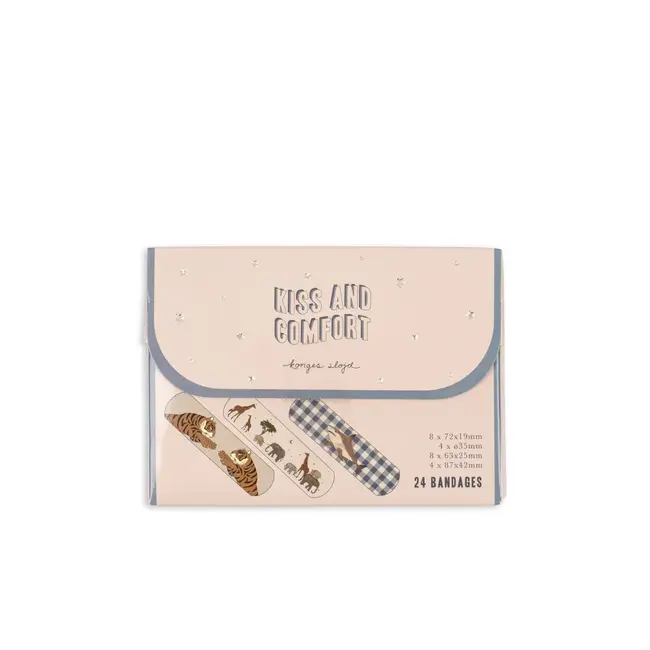 KONGES SLOJD BOITE DE 24 PANSEMENTS "KISS AND COMFORT" BLUE MIX