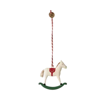 MAILEG SUSPENSION NOËL MÉTAL - CHEVAL À BASCULE VERT