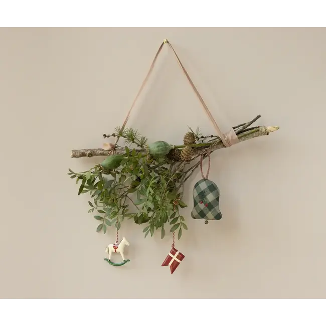 MAILEG SUSPENSION NOËL MÉTAL - CHEVAL À BASCULE VERT