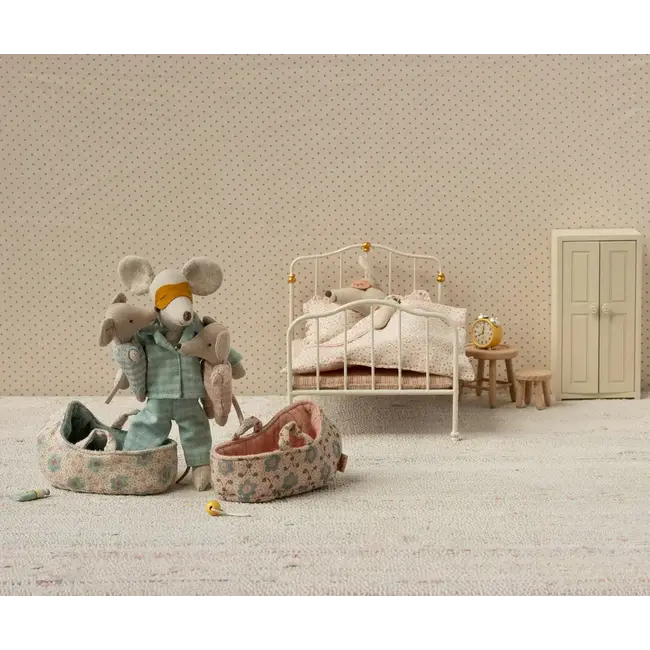 MAILEG BÉBÉ SOURIS 6CM - ET SON COUFFIN - BLEU