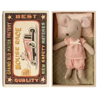 MAILEG PETITE SOEUR SOURIS MAILEG 10CM DANS SA BOITE D'ALLUMETTES