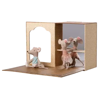 MAILEG PETITE SOEUR & PETIT FRÈRE SOURIS 10CM - STUDIO DE DANSE