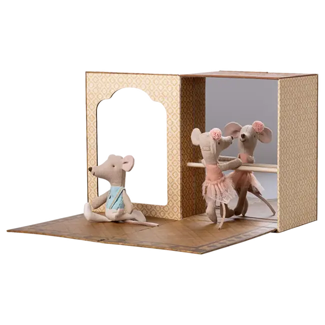MAILEG PETITE SOEUR & PETIT FRÈRE SOURIS 10CM - STUDIO DE DANSE