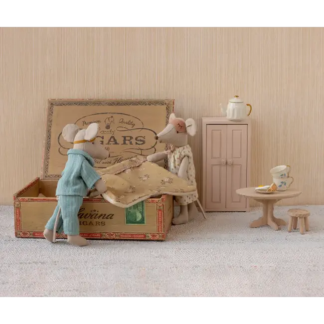 MAILEG PAPA ET MAMAN SOURIS MAILEG 15CM - COFFRET À CIGARES