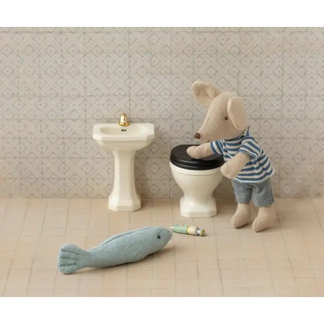 MAILEG LAVABO DE SALLE-DE-BAIN MÉTAL OFF WHITE 7CM