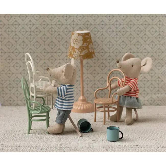 MAILEG CHAISE VINTAGE METAL ROSE FONCÉ POUR SOURIS