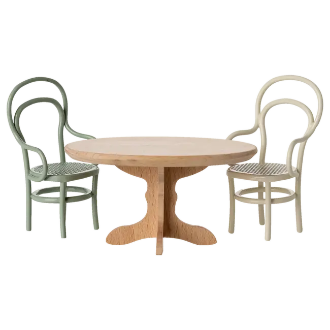 MAILEG TABLE À MANGER OVAL BOIS NATURE POUR SOURIS