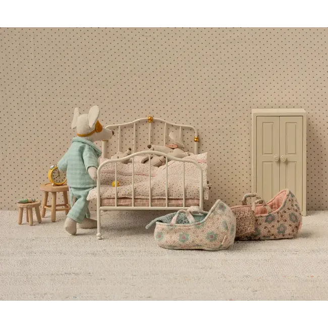 MAILEG LIT DOUBLE MÉTAL VINTAGE BLANC - POUR PARENTS SOURIS