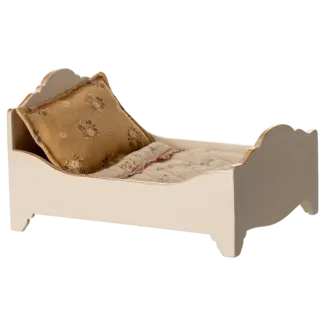 MAILEG LIT DOUBLE BOIS BLANC OFF WHITE - POUR PARENTS SOURIS