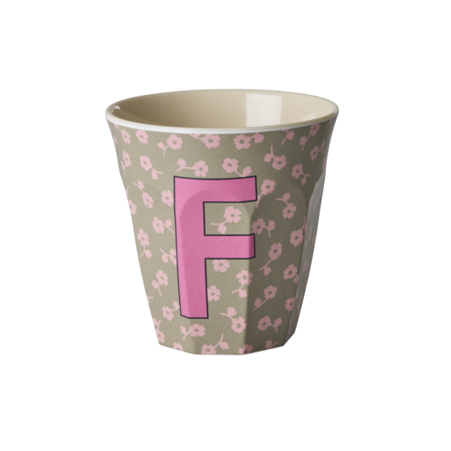 RICE GOBELET ALPHABET RICE - LETTRE F - FLOWERS