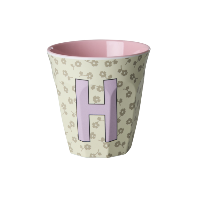 RICE GOBELET ALPHABET RICE - LETTRE H - FLOWERS