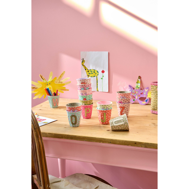 RICE GOBELET ALPHABET RICE - LETTRE H - FLOWERS