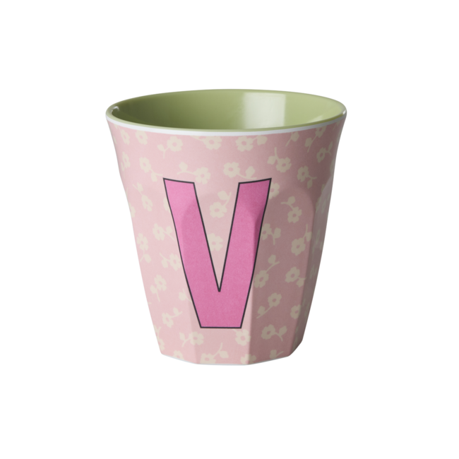 RICE GOBELET ALPHABET RICE - LETTRE V - FLOWERS