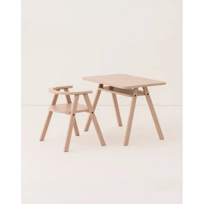 NOBODINOZ ENSEMBLE BUREAU & CHAISE ENFANT GROWING GREEN - PINK BLUSH