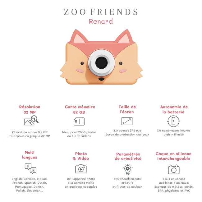 THE ZOOFAMILY APPAREIL PHOTO  ZOO FRIENDS +3ANS - FOX