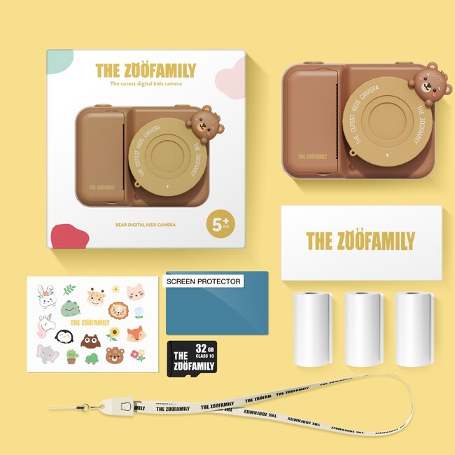 THE ZOOFAMILY APPAREIL PHOTO ZOO PRINT +5ANS - BEAR