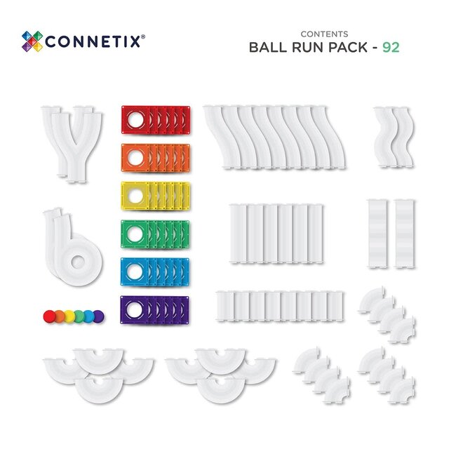 CONNETIX CONNETIX - RAINBOW BALL RUN PACK 92PCS