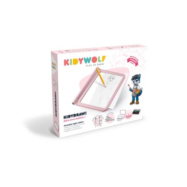 KIDYWOLF TABLETTE LUMINEUSE KIDYDRAW-PRO - LET'S DRAW FASHION