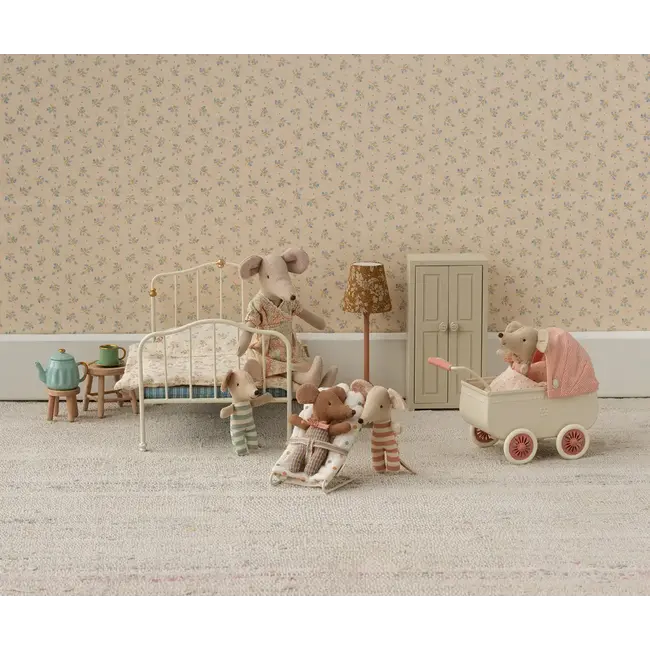 MAILEG LANDAU ANGLAIS & BÉBÉ SOURIS CORAIL