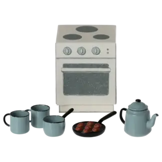 MAILEG SERVICE À THÉ & CUISINIÈRE "MADAM BLUES"