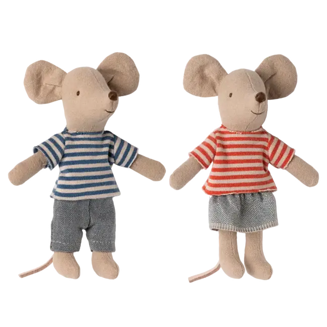MAILEG PETITE SOEUR & PETIT FRÈRE SOURIS 10CM - LOUIMAX & STELLA MAISON