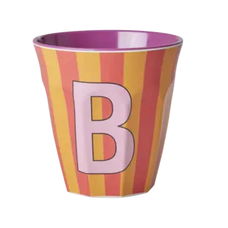 RICE GOBELET ALPHABET RICE - LETTRE B - PINK STRIPES
