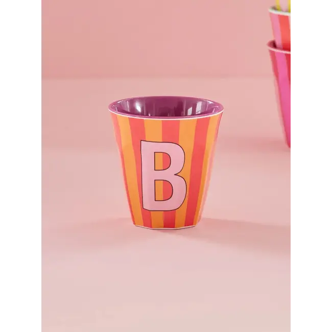 RICE GOBELET ALPHABET RICE - LETTRE B - PINK STRIPES