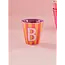 RICE GOBELET ALPHABET RICE - LETTRE B - PINK STRIPES
