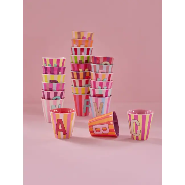 RICE GOBELET ALPHABET RICE - LETTRE B - PINK STRIPES
