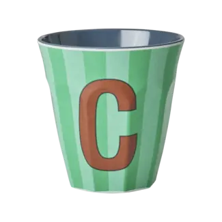 RICE GOBELET ALPHABET RICE - LETTRE C - BLUE STRIPES