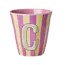 RICE GOBELET ALPHABET RICE - LETTRE C - PINK STRIPES