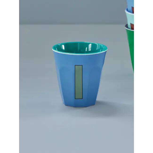 RICE GOBELET ALPHABET RICE - LETTRE I - PLAIN BLUE