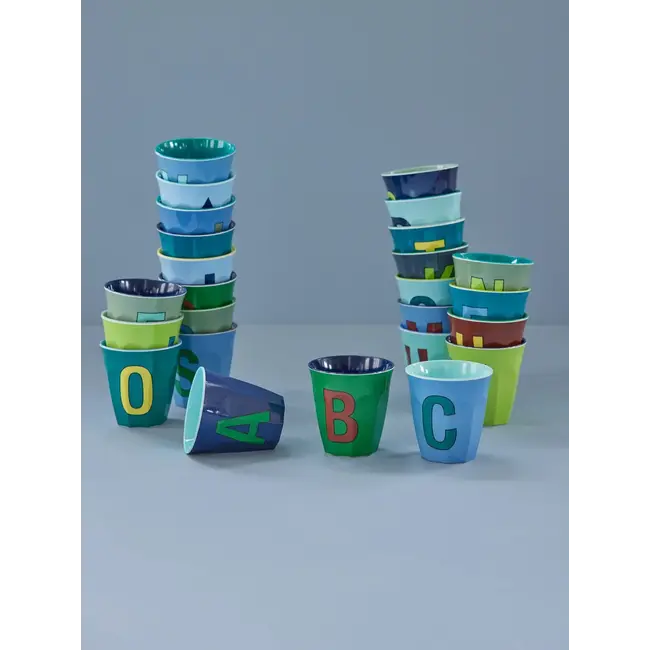 RICE GOBELET ALPHABET RICE - LETTRE I - PLAIN BLUE