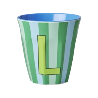 RICE GOBELET ALPHABET RICE - LETTRE L - BLUE STRIPES