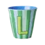 RICE GOBELET ALPHABET RICE - LETTRE L - BLUE STRIPES