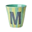 RICE GOBELET ALPHABET RICE - LETTRE M - BLUE STRIPES