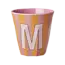 RICE GOBELET ALPHABET RICE - LETTRE M - PINK STRIPES